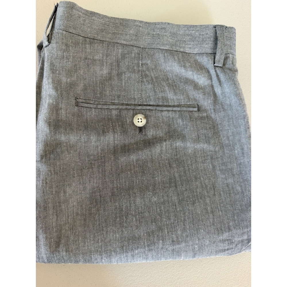 J.CREW Ludlow Men's 36x32 Gray Chambray Dress Pants Slim Tapered Stretch Pockets
